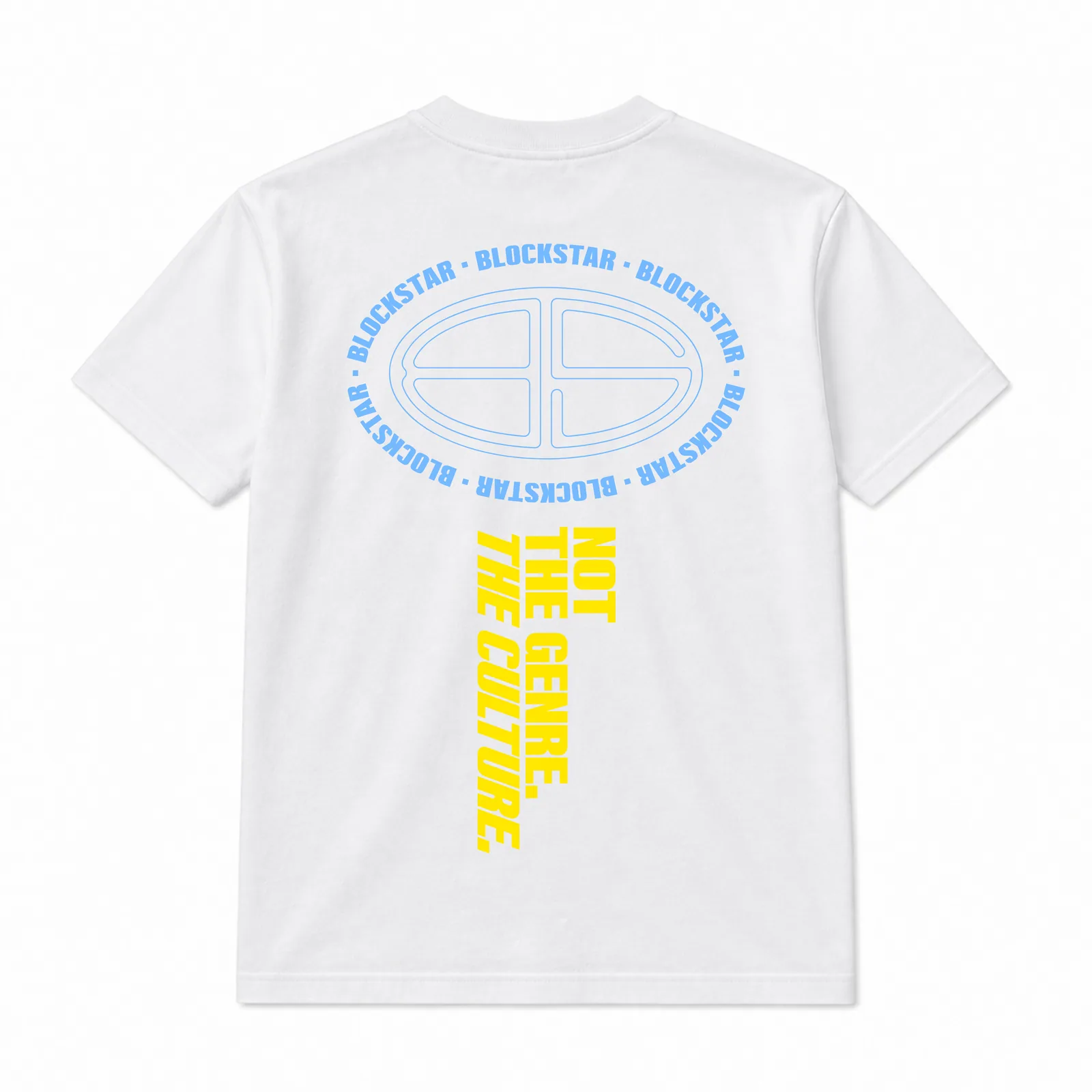 Blockstar Label — bijela na modelu